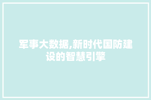 军事大数据,新时代国防建设的智慧引擎