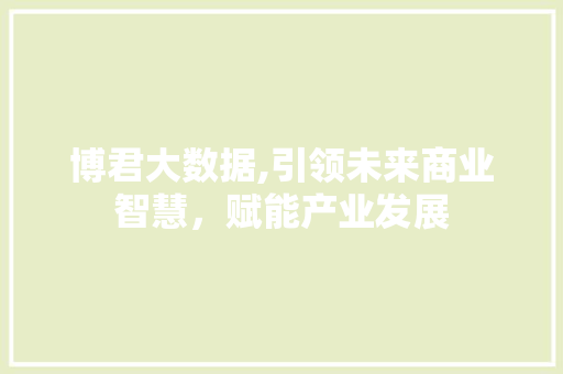 博君大数据,引领未来商业智慧，赋能产业发展