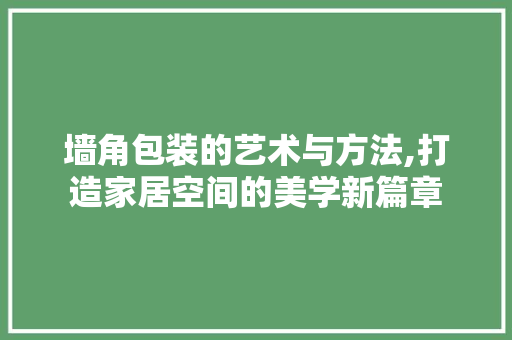 墙角包装的艺术与方法,打造家居空间的美学新篇章