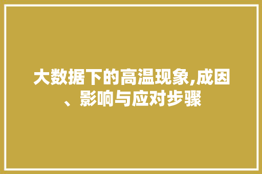 大数据下的高温现象,成因、影响与应对步骤