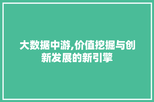 大数据中游,价值挖掘与创新发展的新引擎