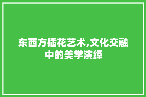 东西方插花艺术,文化交融中的美学演绎