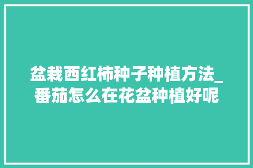 盆栽西红柿种子种植方法_番茄怎么在花盆种植好呢 盆栽西红柿种子种植方法_番茄怎么在花盆种植好呢 番茄病虫害防治