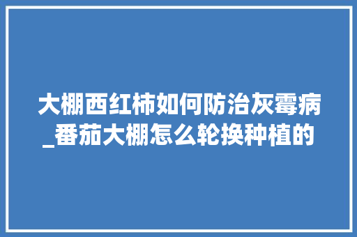 大棚西红柿如何防治灰霉病_番茄大棚怎么轮换种植的