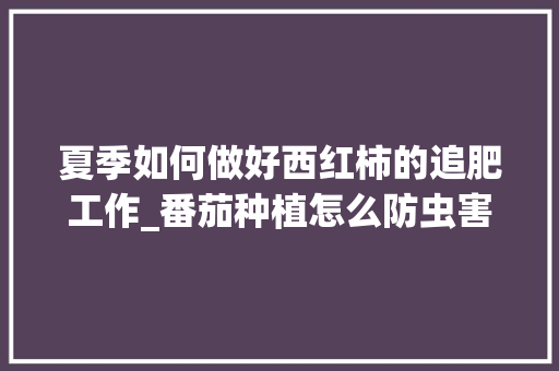 夏季如何做好西红柿的追肥工作_番茄种植怎么防虫害呢视频 夏季如何做好西红柿的追肥工作_番茄种植怎么防虫害呢视频 种植技巧