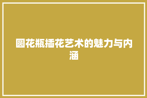 圆花瓶插花艺术的魅力与内涵