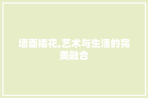 墙面插花,艺术与生活的完美融合