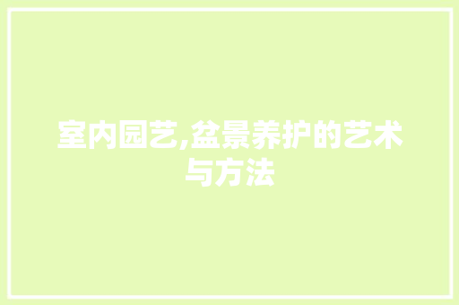 室内园艺,盆景养护的艺术与方法