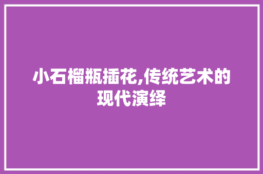 小石榴瓶插花,传统艺术的现代演绎