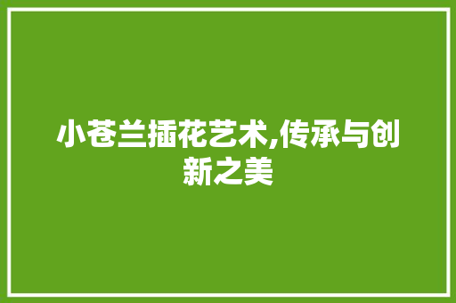 小苍兰插花艺术,传承与创新之美