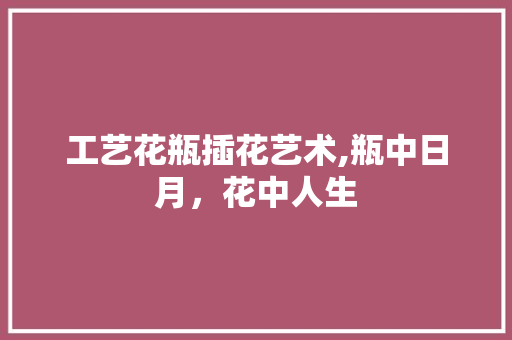 工艺花瓶插花艺术,瓶中日月，花中人生
