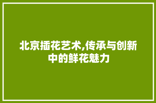 北京插花艺术,传承与创新中的鲜花魅力