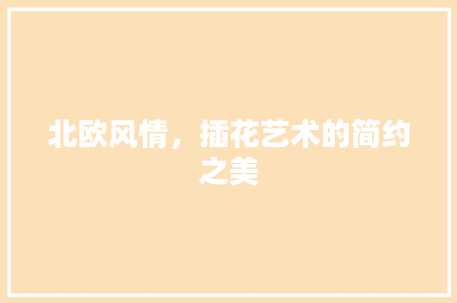北欧风情，插花艺术的简约之美
