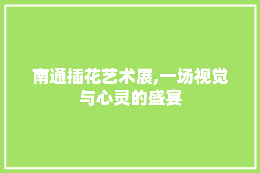 南通插花艺术展,一场视觉与心灵的盛宴