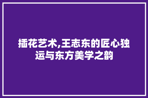 插花艺术,王志东的匠心独运与东方美学之韵