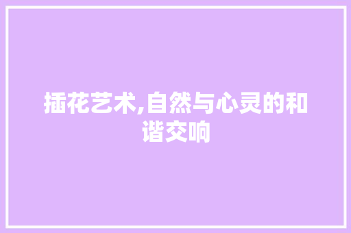 插花艺术,自然与心灵的和谐交响