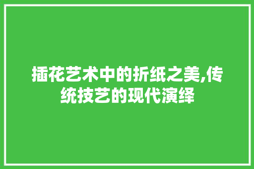 插花艺术中的折纸之美,传统技艺的现代演绎