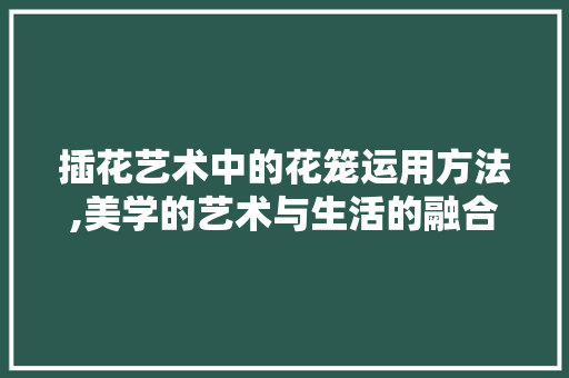 插花艺术中的花笼运用方法,美学的艺术与生活的融合