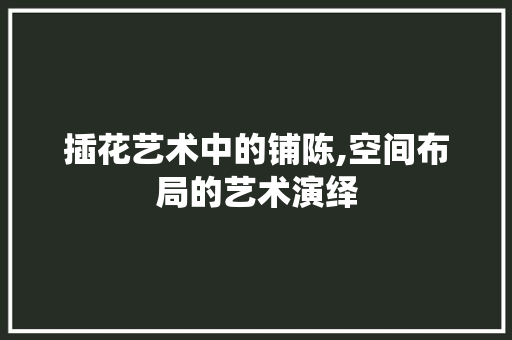 插花艺术中的铺陈,空间布局的艺术演绎