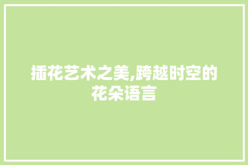 插花艺术之美,跨越时空的花朵语言