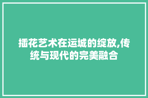 插花艺术在运城的绽放,传统与现代的完美融合
