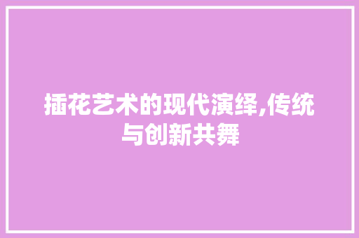 插花艺术的现代演绎,传统与创新共舞 插花艺术的现代演绎,传统与创新共舞