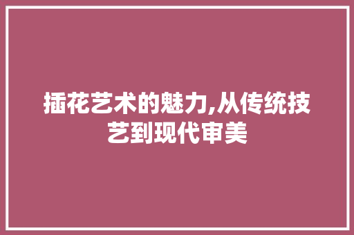 插花艺术的魅力,从传统技艺到现代审美