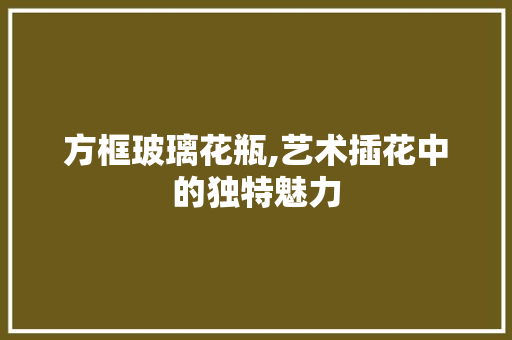 方框玻璃花瓶,艺术插花中的独特魅力