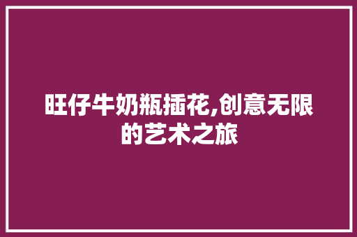 旺仔牛奶瓶插花,创意无限的艺术之旅