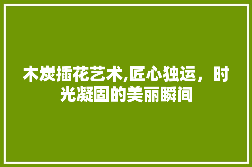 木炭插花艺术,匠心独运，时光凝固的美丽瞬间 番茄病虫害防治