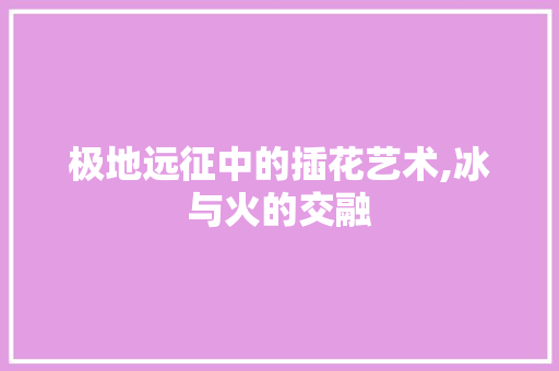 极地远征中的插花艺术,冰与火的交融 农业常识