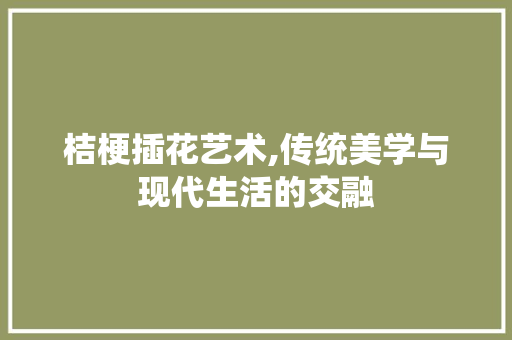 桔梗插花艺术,传统美学与现代生活的交融