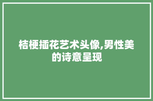 桔梗插花艺术头像,男性美的诗意呈现 植物种类