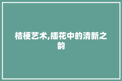 桔梗艺术,插花中的清新之韵