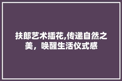 扶郎艺术插花,传递自然之美，唤醒生活仪式感