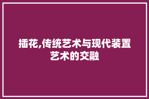 插花,传统艺术与现代装置艺术的交融