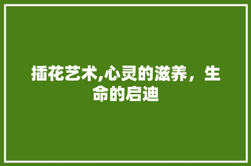 插花艺术,心灵的滋养，生命的启迪