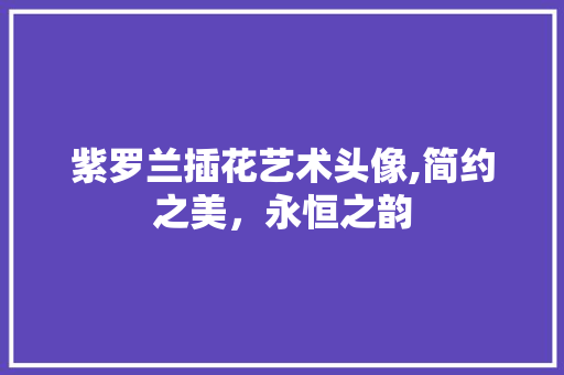 紫罗兰插花艺术头像,简约之美，永恒之韵