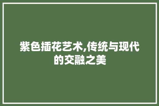 紫色插花艺术,传统与现代的交融之美