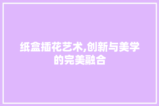 纸盒插花艺术,创新与美学的完美融合