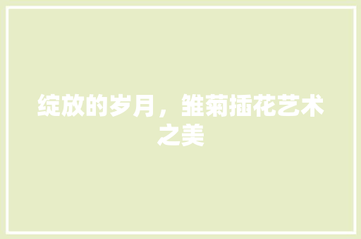 绽放的岁月，雏菊插花艺术之美 花朵知识