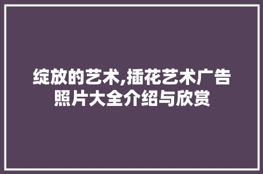 绽放的艺术,插花艺术广告照片大全介绍与欣赏 种植技巧