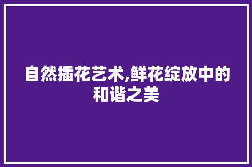 自然插花艺术,鲜花绽放中的和谐之美