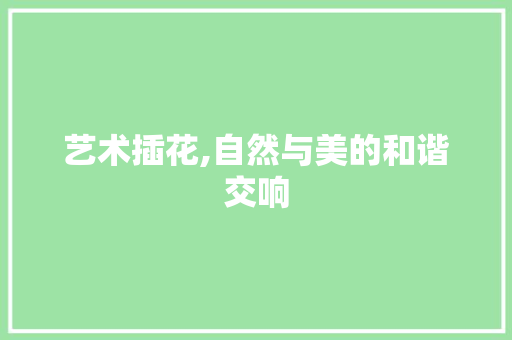 艺术插花,自然与美的和谐交响 番茄病虫害防治