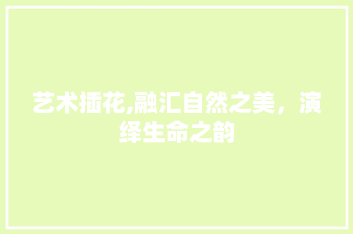 艺术插花,融汇自然之美，演绎生命之韵 番茄种植技巧