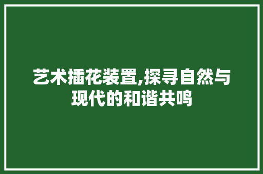 艺术插花装置,探寻自然与现代的和谐共鸣