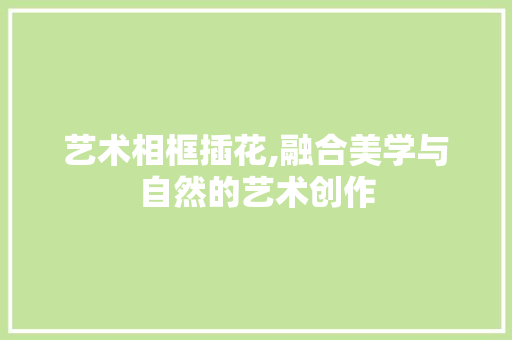艺术相框插花,融合美学与自然的艺术创作