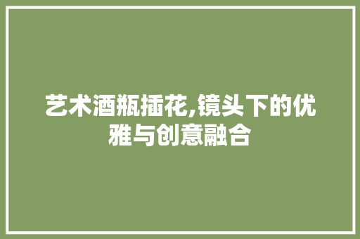 艺术酒瓶插花,镜头下的优雅与创意融合