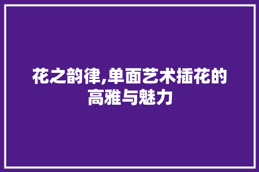 花之韵律,单面艺术插花的高雅与魅力 番茄种植技巧