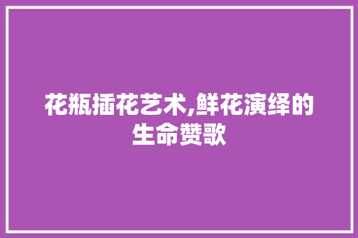 花瓶插花艺术,鲜花演绎的生命赞歌 种植技巧 花瓶插花艺术,鲜花演绎的生命赞歌 种植技巧